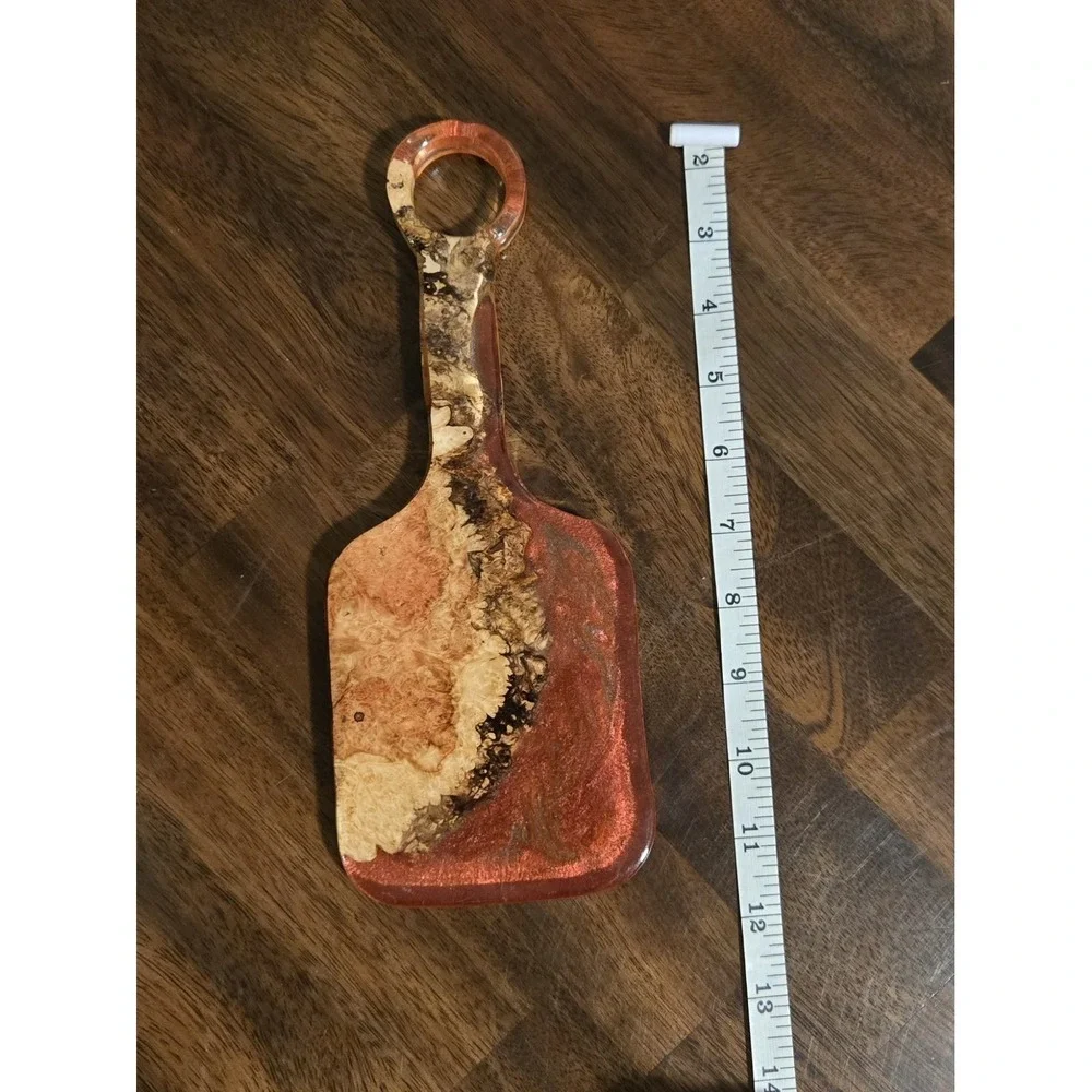 Unique Metallic Resin And Burl Wood Charchuterie Board